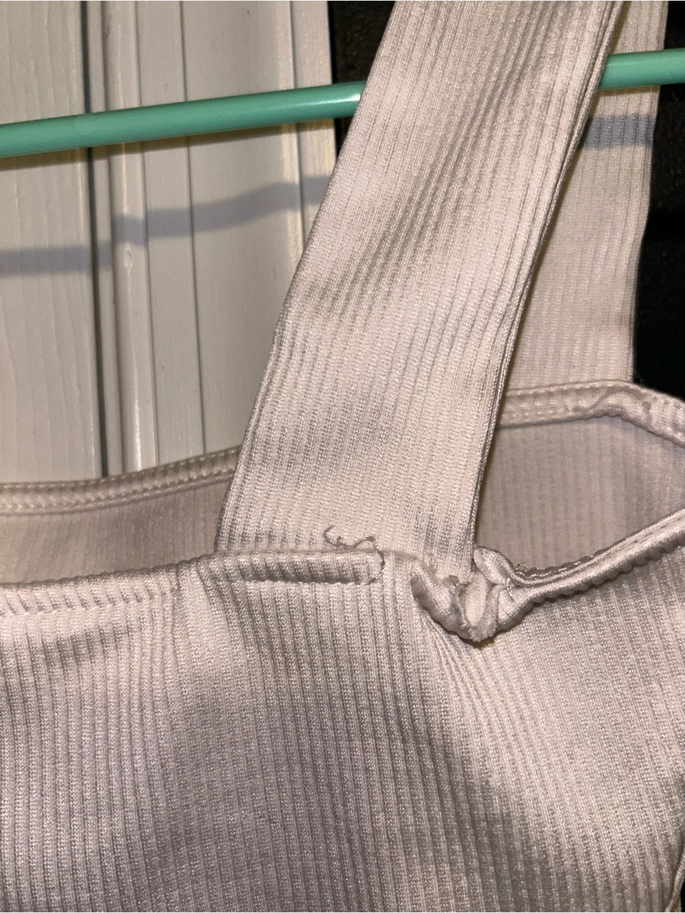 H&M White Ribbed Square-Neck Crop Top - Picture 2 of 4
